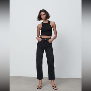 Zara Hi Rise Straight Leg Jean